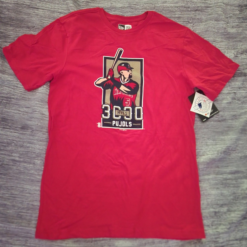 New Era Albert Pujols 3000 Hits LA Angels MLB Graphic T-Shirt Medium